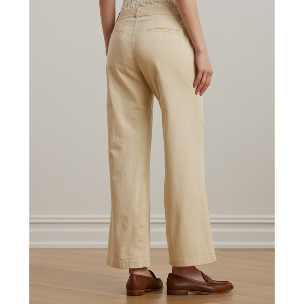 Cotton Twill Wide-Leg Pant