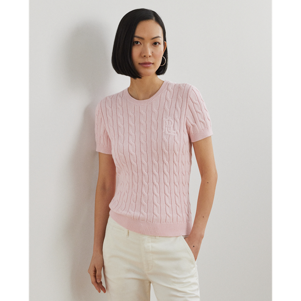 Hint Of Pink Kurzarmpullover mit Zopfmuster Lauren 1