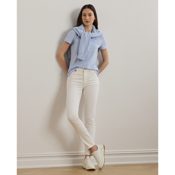 ラルフ・ローレン Lauren Ralph Lauren Floral-Logo Cotton Pique Polo Shirt レディース シャツ Floral-Logo Cotton Piqué Polo Shirt