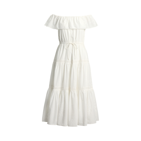 Ralph Lauren Cotton Tiered Halter Dress ☆ふんわりワンピース Eyelet Cotton Tiered Halter Dress