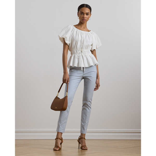 ラルフ・ローレン Lauren Ralph Lauren Eyelet Cotton Voile Peplum Blouse レディース シャツ トッ Eyelet Cotton Voile Peplum Blouse for Women | Ralph Lauren® JO