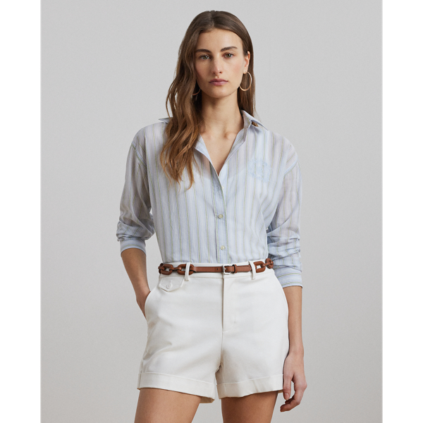 ラルフ・ローレン Lauren Ralph Lauren Oversize Striped Cotton Broadcloth Shirt レディース Women's Lauren Ralph Lauren Oversize Striped Cotton
