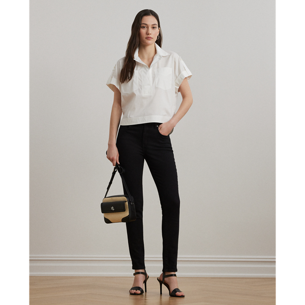 ラルフ・ローレン Lauren Ralph Lauren Cotton Blend Short Sleeve Camp Shirt レディース シャツ Cotton-Blend Short-Sleeve Camp Shirt