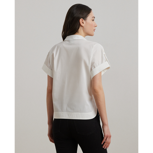 ラルフ・ローレン Lauren Ralph Lauren Cotton Blend Short Sleeve Camp Shirt レディース シャツ Cotton-Blend Short-Sleeve Camp Shirt