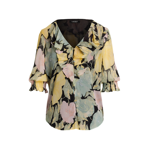 ラルフ・ローレン Lauren Ralph Lauren Plus Size Floral ette Ruffle-trim Blouse Lauren Ralph Lauren Plus Size Floral Georgette Ruffle-Trim
