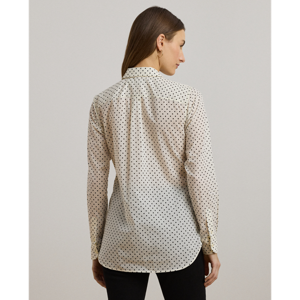 ラルフ・ローレン Lauren Ralph Lauren クラシック Fit Polka-dot Cotton Voile Shirt レディース シ Classic Fit Polka-Dot Cotton Voile Shirt