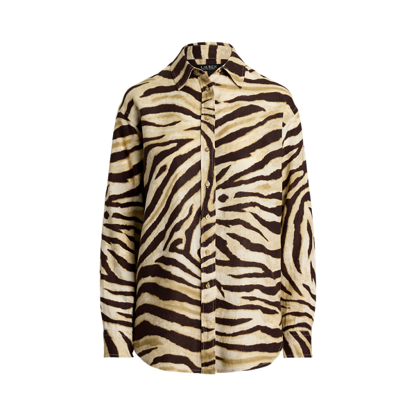 ラルフ・ローレン Lauren Ralph Lauren Print Linen-cotton Short-sleeve Sweater レディース Print Linen-Cotton Short-Sleeve Sweater