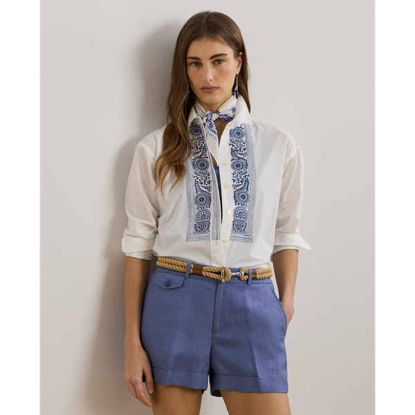 White Besticktes Hemd aus Baumwollstoff Lauren 1