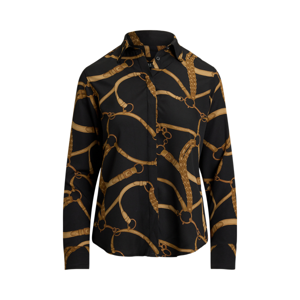 売れ筋商品|||ラルフローレン シャツ レディース トップス SLIM FIT BELTING PRINT JERSEY SHIRT - Button-down blouse - cream/multi-colored s7-AI201963878001_lifestyle?
