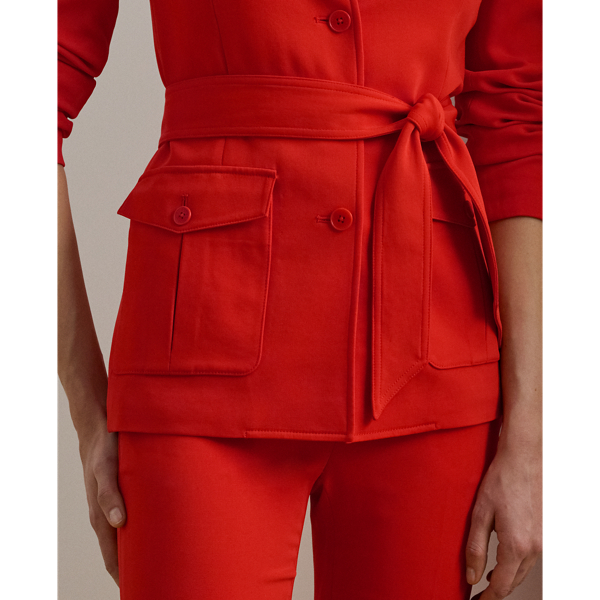 Belted Stretch Cady Jacket