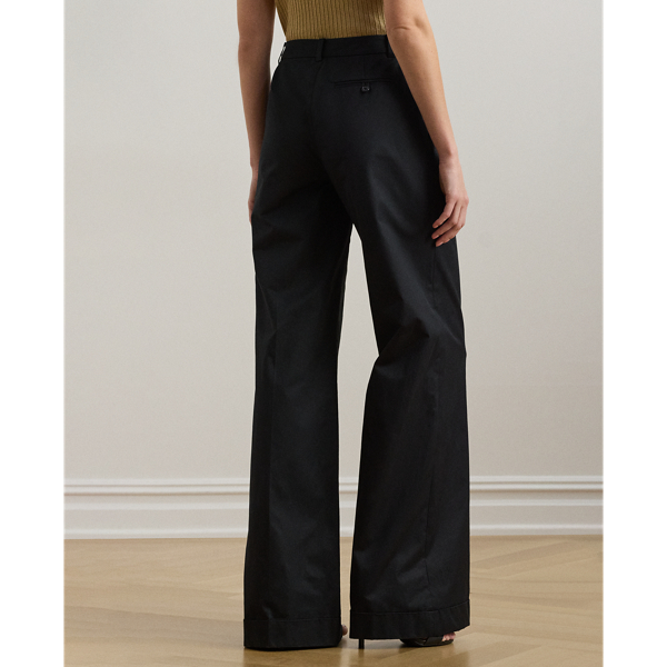 Pantalon large à pinces sergé de coton