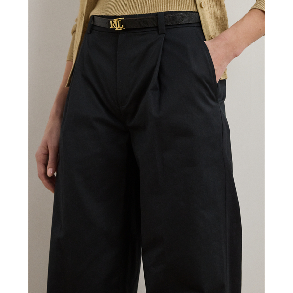 Pantalon large à pinces sergé de coton