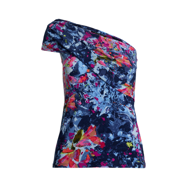 売れ筋商品|||ラルフローレン カットソー トップス レディース Women's Print Stretch Jersey One-Shoulder Top Blue Multi Print Stretch Jersey One-Shoulder Top for Women | Ralph