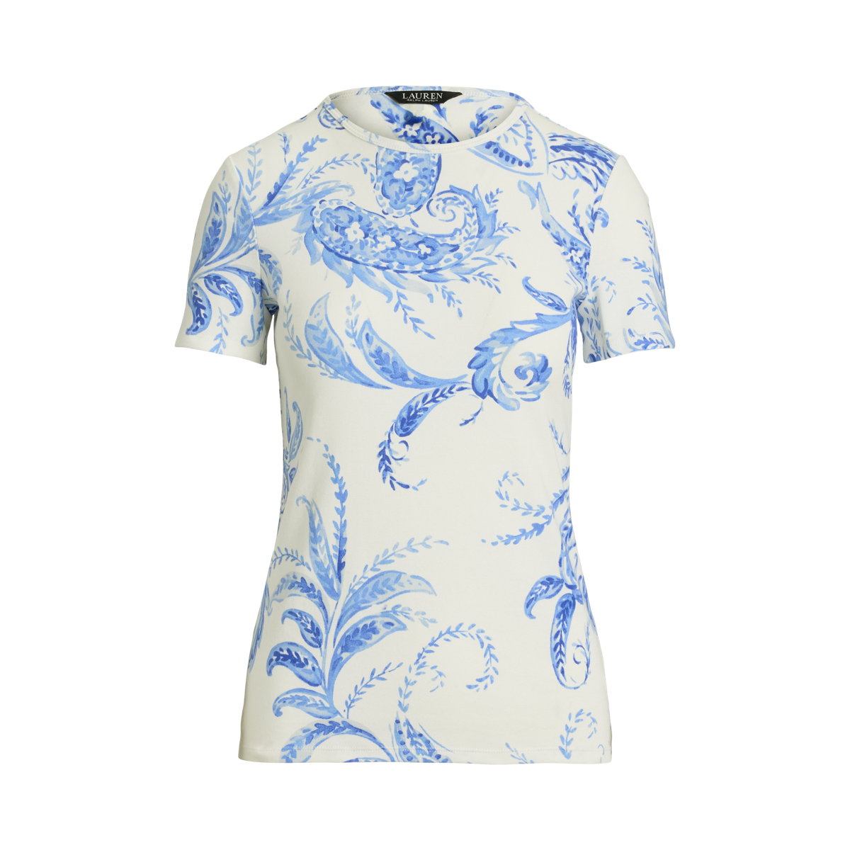 売れ筋商品|||ラルフローレン カットソー トップス レディース Women's Paisley Stretch Cotton Crewneck Tee White Blue Paisley Stretch Cotton Crewneck Tee