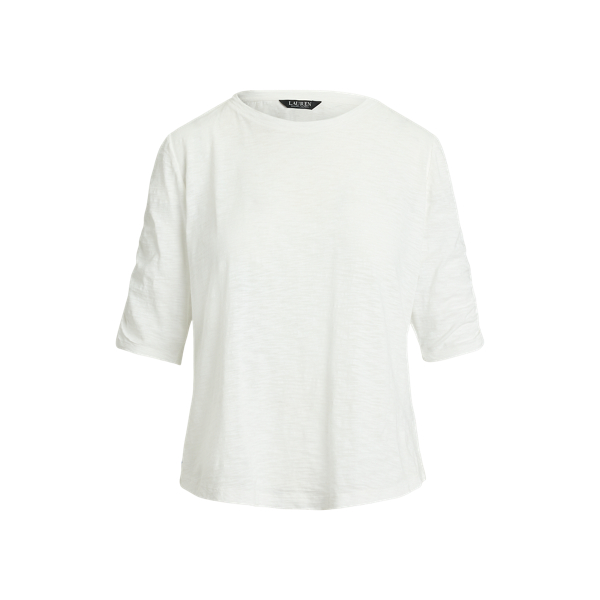 Rib-Knit Cotton-Blend Elbow-Sleeve Tee