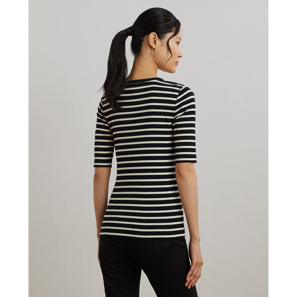 ラルフ・ローレン Lauren Ralph Lauren Striped Elbow-sleeve Henley Top レディース シャツ トップス Striped Elbow-Sleeve Henley Top for Women | Ralph Lauren® SA