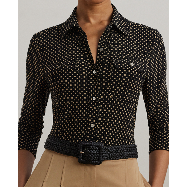 ラルフ・ローレン Lauren Ralph Lauren Slim Fit Print ストレッチ Jersey Shirt レディース Sweate Slim Fit Floral Stretch Jersey Shirt