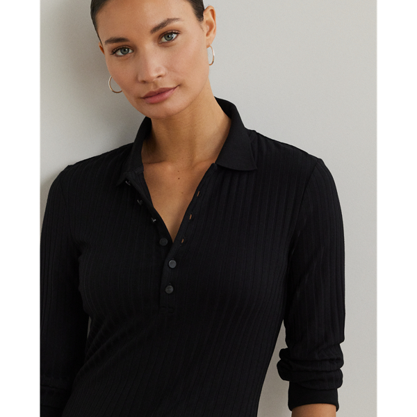 (取寄) ローレン ラルフローレン レディース プラス サイズ リブ-ニット ポロ シャツ Ralph Lauren - 00s LAUREN ラルフローレン スキッパー コットン