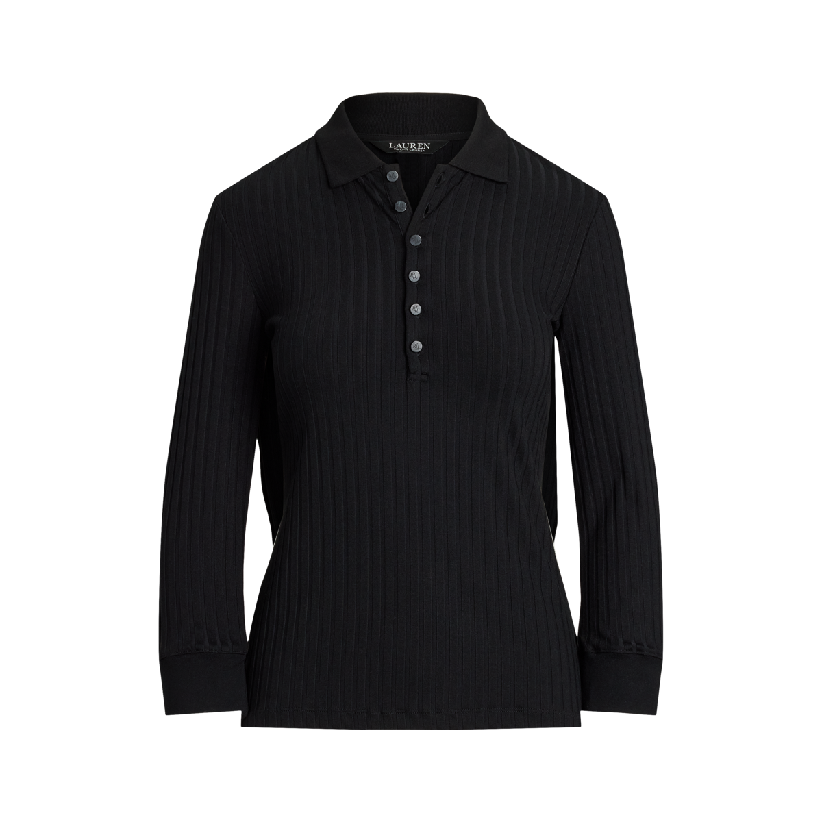 ラルフ・ローレン Lauren Ralph Lauren Plus Size Rib-knit Three-quarter-sleeve Polo S Women's Lauren Ralph Lauren Plus Size Rib-knit Three-quarter