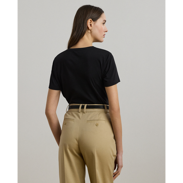 Beaded-Logo Cotton Jersey T-Shirt for Women | Ralph Lauren® CL