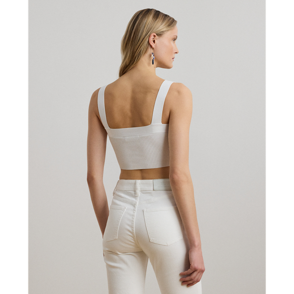 Rib-Knit Cropped Sweater Tank Top