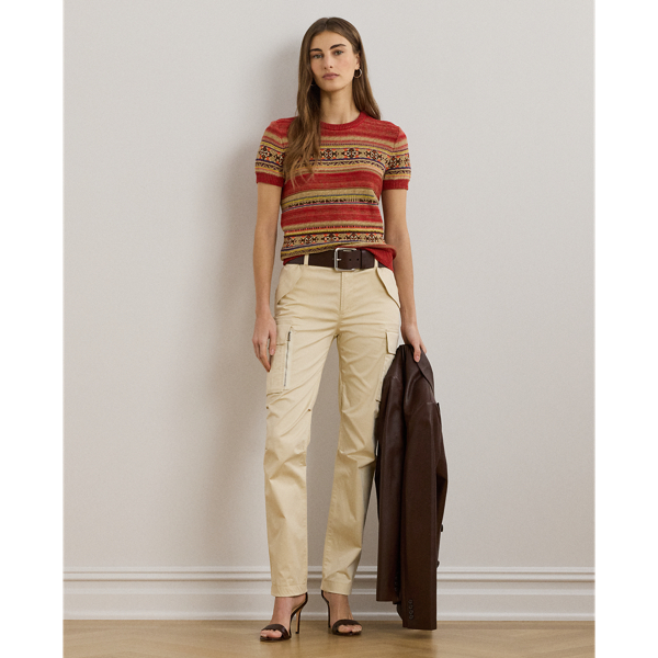 LAUREN RALPH LAUREN ジオストライプ ショートスリーブセーター ジオストライプド ショートスリーブ セーター｜ローレン ラルフ
