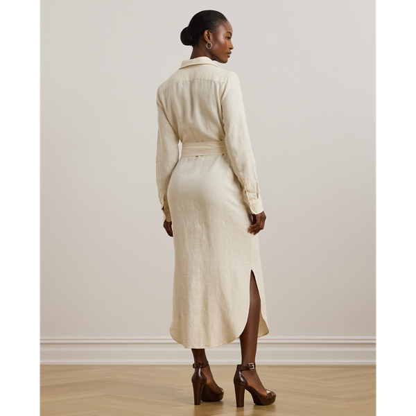 Ralph Lauren★Belted Linen Shirtdress Polo Ralph Lauren Belted Linen Short-Sleeve Shirtdress