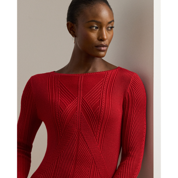 【RALPH LAUREN】ポインテール コットン混紡 セーターワンピース ポインテール コットンブレンド セーター ドレス | ラルフ
