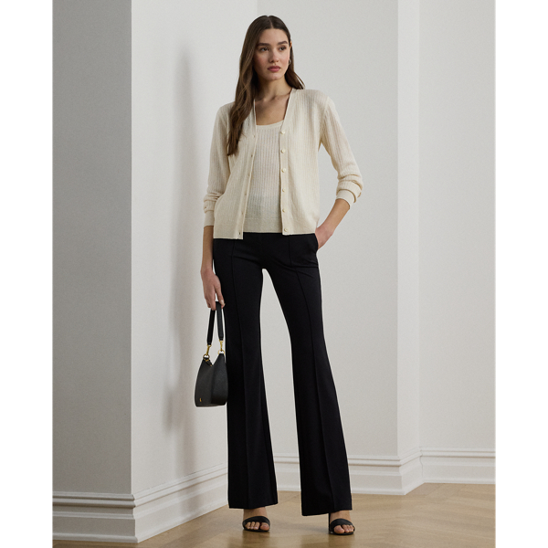 売れ筋商品|||ラルフローレン ニット&セーター アウター レディース Women's Rib-Knit Linen-Blend V-Neck Cardigan Mascarpone Cream Lauren Ralph Lauren Women's Rib-Knit Linen-Blend V-Neck