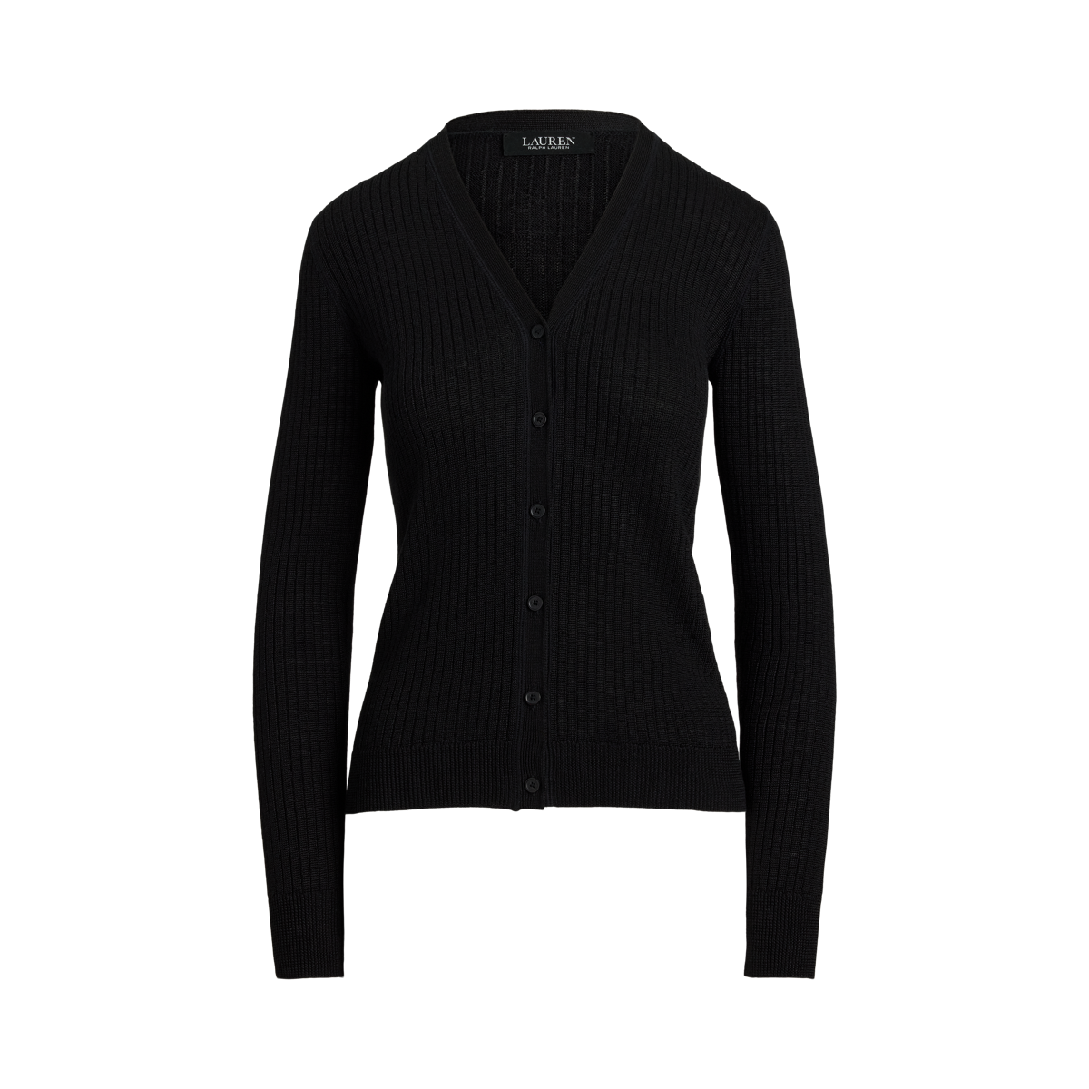 LAUREN RALPH LAUREN / ローレン ラルフ ローレン リブニット リネンブレンド Vネック カーディガン リブニット リネンブレンド Vネック カーディガン | ラルフ
