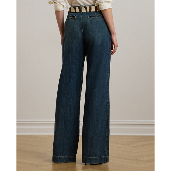 High-Rise Pleated Wide-Leg Jean