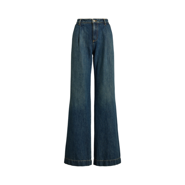 Jeans mit hoher Leibhöhe und Falten