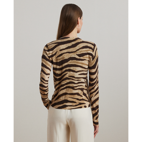 売れ筋商品|||ラルフローレン ニット&セーター レディース アウター Zebra Print Linen Cotton Cardigan - Cardigan - mascarpone cream/brown s7-AI200971371001_alternate3