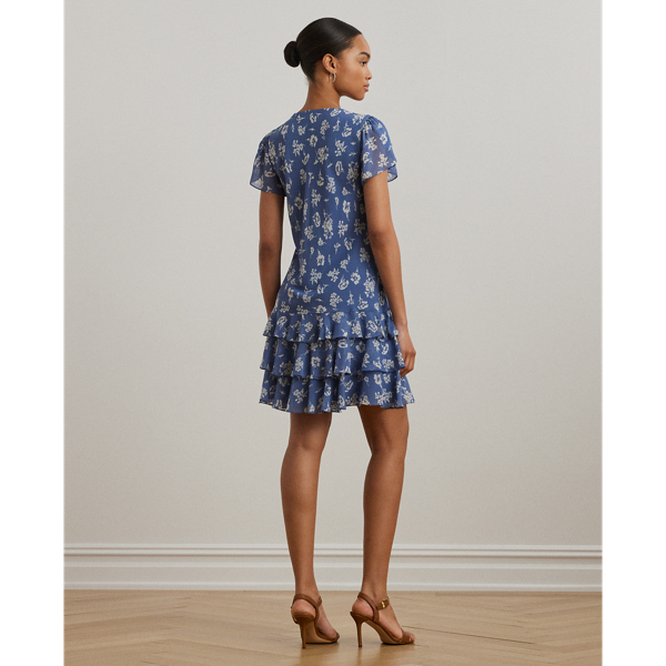 Floral Georgette Drop-Waist Dress