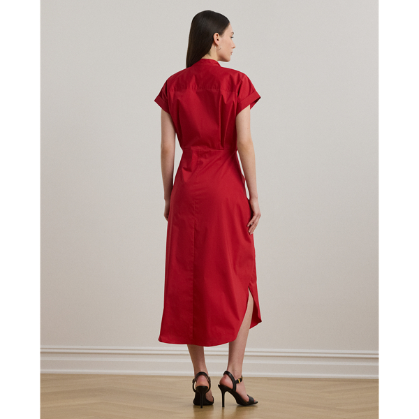 Tie-Front Cotton-Blend Shirtdress