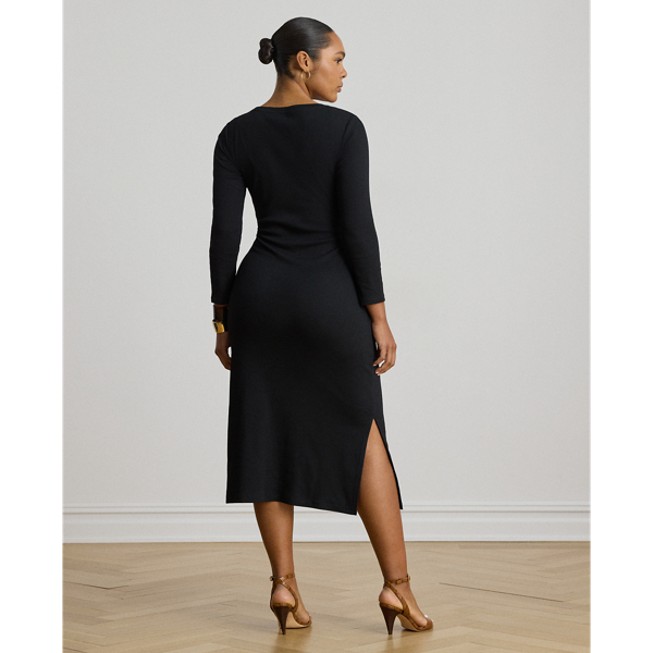 Rundhalskleid mit Bindedetail vorne Lauren in Schwarz 9