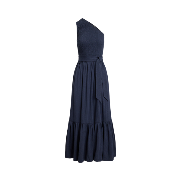 Robe asymétrique en jersey flammé