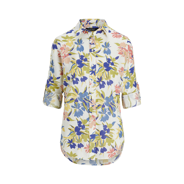 Relaxed Fit Floral Linen Shirt