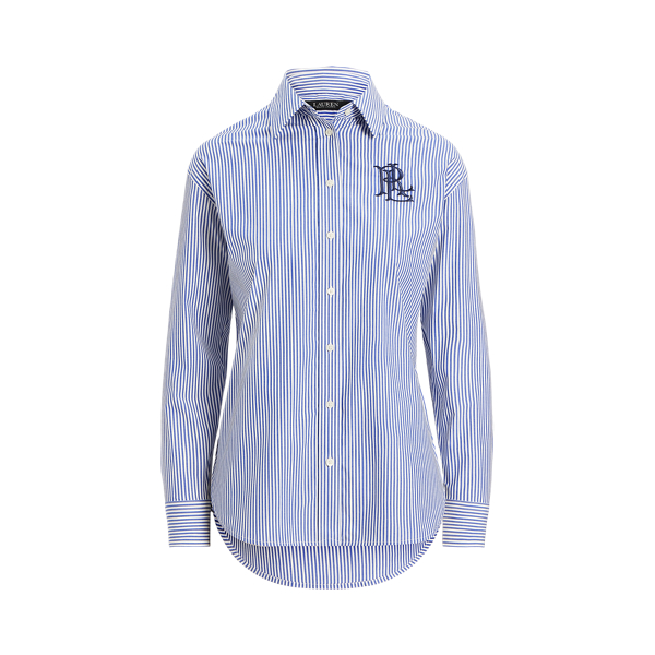 Relaxed-Fit Baumwollhemd mit Streifen Lauren in Blau/Wei&szlig; 2