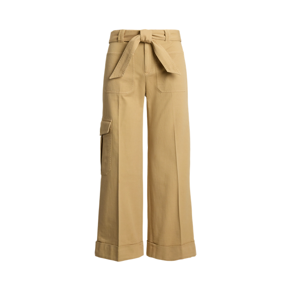 Cotton Twill Wide-Leg Pant