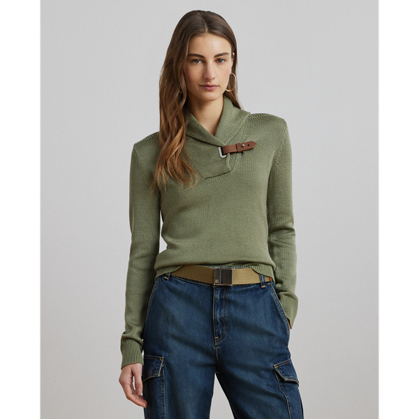 Lauren Ralph Lauren バックルトリム　コットンブレンドセーター バックルトリム コットンブレンド セーター | ラルフ ローレン
