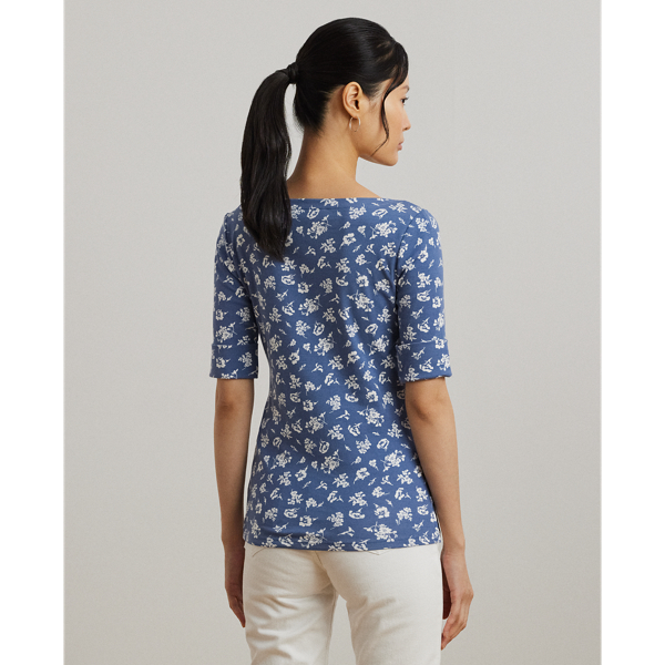 フローラル ストレッチ コットン ボートネック Tシャツ | ラルフ