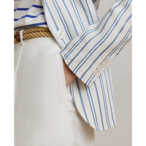 Ralph Lauren★Striped Linen-Blend Blazer Striped Linen-Blend Blazer