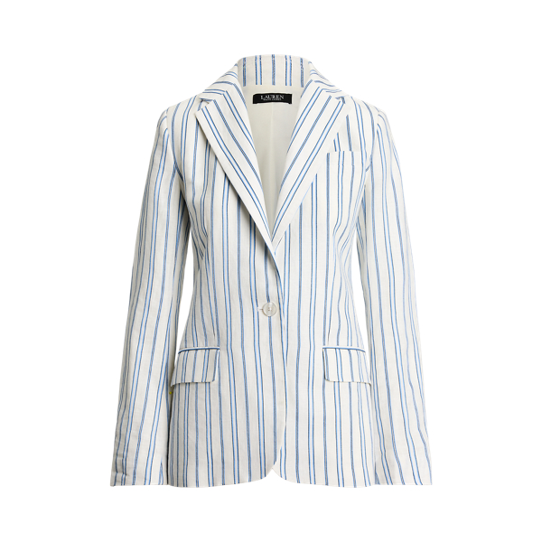 Ralph Lauren★Striped Linen-Blend Blazer Striped Linen-Blend Blazer