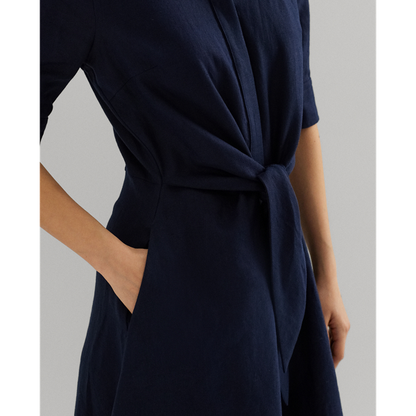 Leinenhemdkleid mit Bindedetail Lauren in Lauren-Navy 6