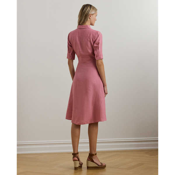 Tie-Front Linen Shirtdress Lauren in Rose Mauve 5