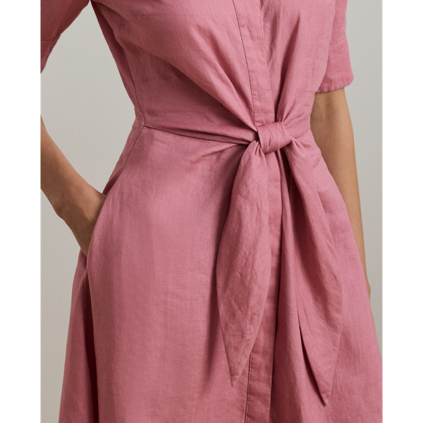 Tie-Front Linen Shirtdress Lauren in Rose Mauve 6