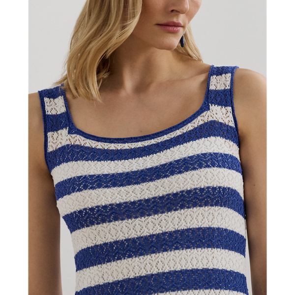 Ralph Lauren★Striped Pointelle-Knit Sweater Dress Striped Pointelle-Knit Sweater Dress