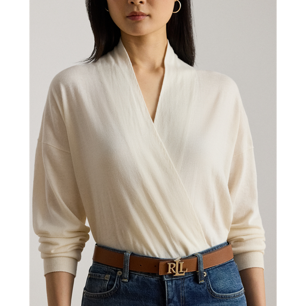 Baumwoll-Modal-Pullover mit V-Ausschnitt Lauren in Mascarpone-Creme 6