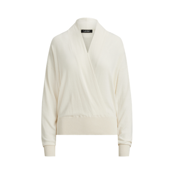 Baumwoll-Modal-Pullover mit V-Ausschnitt Lauren in Mascarpone-Creme 2
